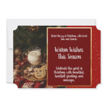 Classic Milk and Cookies Flat Holiday Kaart