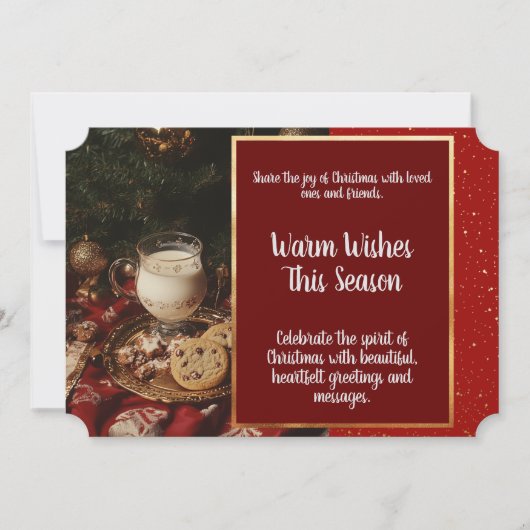 Classic Milk and Cookies Flat Holiday Kaart (Voorkant)