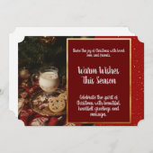 Classic Milk and Cookies Flat Holiday Kaart (Voorkant / Achterkant)