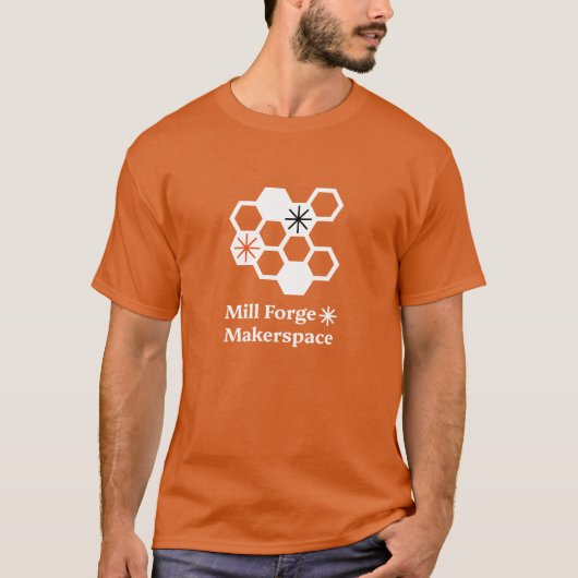 Classic Mill Forge Makerspace Sinaasappel T-shirt (Voorkant)