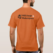 Classic Mill Forge Makerspace Sinaasappel T-shirt (Achterkant)
