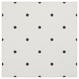Classic Mini Black & Vanilla Polka Dots Pattern Stof