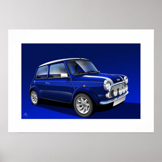 Classic Mini Cooper Poster Illustratie (Voorkant)