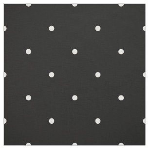 Classic Mini Vanilla & Black Polka Dots Pattern Stof