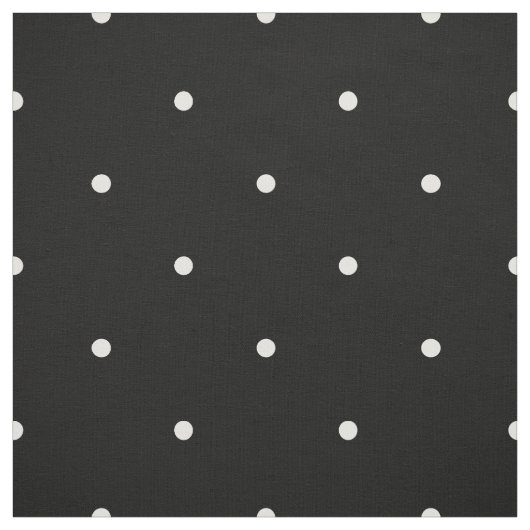 Classic Mini Vanilla & Black Polka Dots Pattern Stof (Swatch)