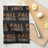 Classic Minimaal Herfst Thema | Herfst Vibes Black Theedoek (Quarter Fold)