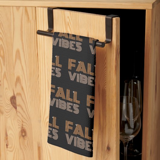 Classic Minimaal Herfst Thema | Herfst Vibes Black Theedoek (Derde Gevouwen)