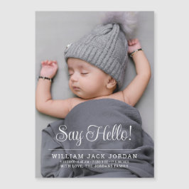 Classic Minimal Baby Aankondiging Magnetische Kaar