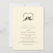 Classic Minimal Lovely birds Romantic Wedding Kaart (Voorkant)