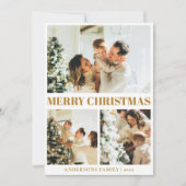 Classic Minimal Merry Christmas Mosterdgoud Feestdagenkaart (Voorkant)