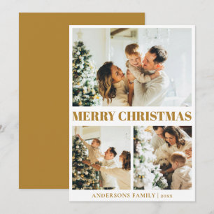 Classic Minimal Merry Christmas Mosterdgoud Feestdagenkaart