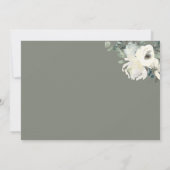Classic Minimal Olive Green Border Floral  Notitiekaartje (Achterkant)