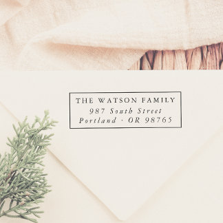 Classic Minimal Rechthoekig Lijst Retouradres Zelfinktende Stempel