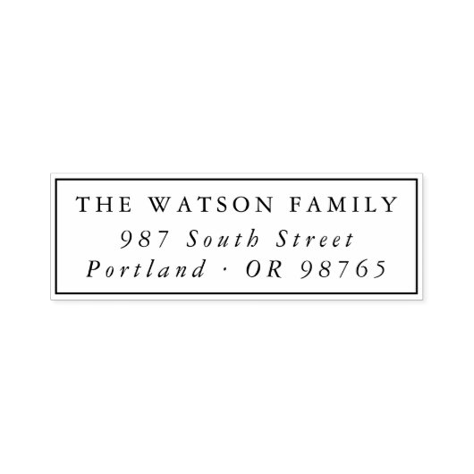 Classic Minimal Rechthoekig Lijst Retouradres Zelfinktende Stempel (Design)