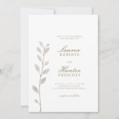 Classic Minimal Soft Ivory Floral Wedding Kaart (Voorkant)