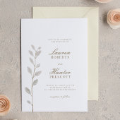 Classic Minimal Soft Ivory Floral Wedding Kaart