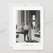 Classic Minimal Wedding Photo Thank You Card Bedankkaart (Voorkant)