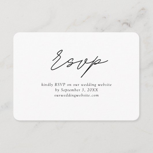 Classic Minimal Wedding RSVP Enclosure Kaart (Voorkant)