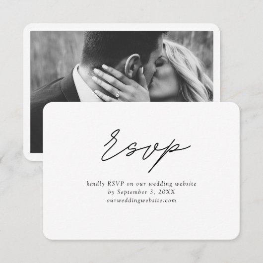 Classic Minimal Wedding RSVP Enclosure Kaart (Voorkant / Achterkant)