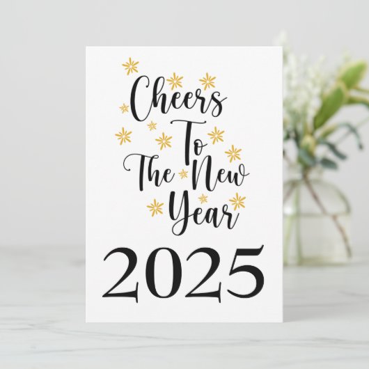 Classic Minimalist 2025 Nieuwjaar vakantie Kaart (Staand voorkant)