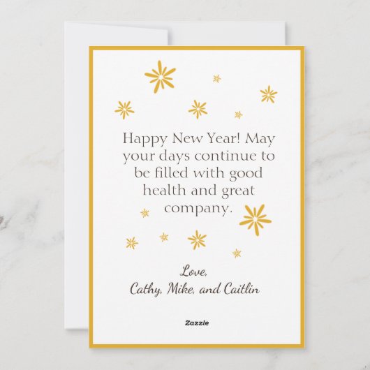 Classic Minimalist 2025 Nieuwjaar vakantie Kaart (Achterkant)