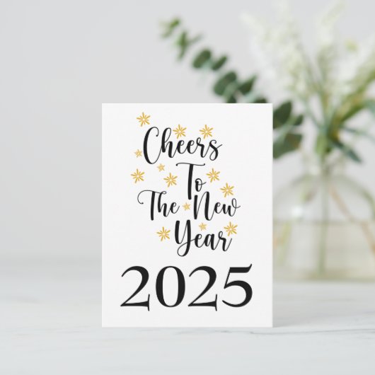 Classic Minimalist 2025 Nieuwjaar vakantie Kaart (Staand voorkant)