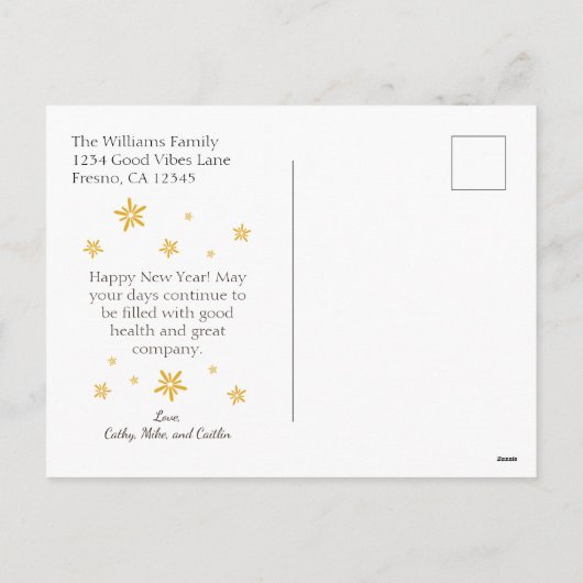 Classic Minimalist 2025 Nieuwjaar vakantie Kaart (Achterkant)