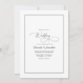 Classic Minimalist Black & White Wedding QR Code Kaart (Voorkant)