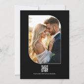 Classic Minimalist Black & White Wedding QR Code Kaart (Achterkant)
