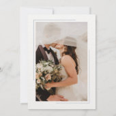 Classic Minimalist Blue Floral Wedding Kaart (Achterkant)