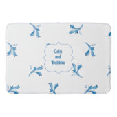 Classic Minimalist Blue Tile Leaf Ornaments Badmat (Voorkant)