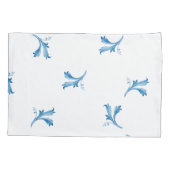 Classic Minimalist Blue Tile Leaf Ornaments Kussensloop (Achterkant-Links)