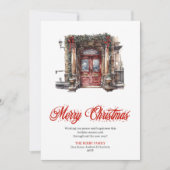 Classic Minimalist Christmas Scene Greeting Feestdagenkaart (Voorkant)