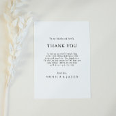 Classic Minimalist Dank u Receptie Kaart