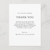 Classic Minimalist Dank u Receptie Kaart (Voorkant)