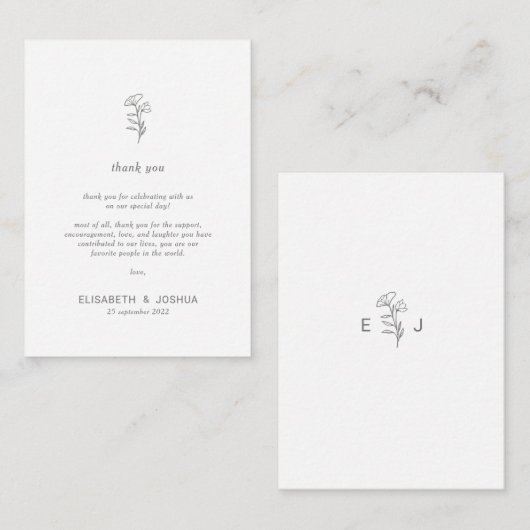 Classic Minimalist Eenvoudige dank u Behuizing Kaa Informatiekaartje (Voorkant / Achterkant)