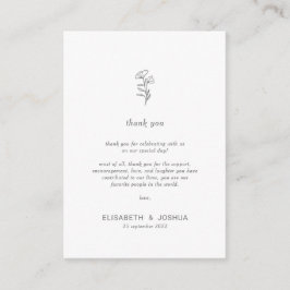 Classic Minimalist Eenvoudige dank u Behuizing Kaa Informatiekaartje