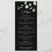 Classic Minimalist Eucalyptus Black Weduwmenu Menu (Voorkant)