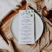 Classic Minimalist Eucalyptus Formal Wedding Menu