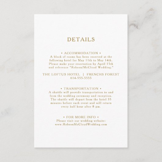 Classic Minimalist Gold Details Behuizing Kaart (Voorkant)