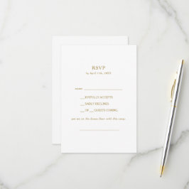 Classic Minimalist Gold Song aanvraag RSVP-kaart RSVP Kaartje
