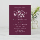 Classic Minimalist Script Wedding Invitation Kaart (Staand voorkant)