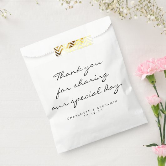 Classic Minimalist Script White Hartelijk dank voo Bedankzakje (Gezegeld)