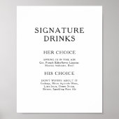 Classic Minimalist Signature Drink Sign. Poster (Voorkant)