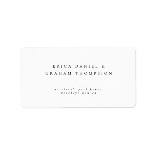 Classic Minimalist Wedding Address Label (Voorkant)