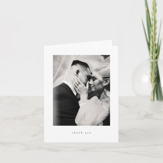 Classic Minimalist Wedding Folded Thank You Card Bedankkaart (Voorkant)