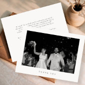 Classic Minimalist Wedding Photo Thank You Card Bedankkaart