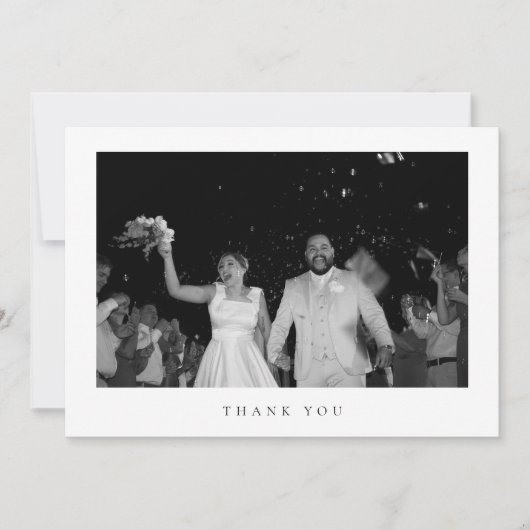Classic Minimalist Wedding Photo Thank You Card Bedankkaart (Voorkant)