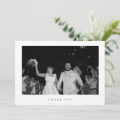 Classic Minimalist Wedding Photo Thank You Card Bedankkaart (Staand voorkant)