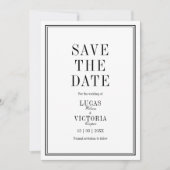 Classic Minimalist Wedding Save the Date Kaart (Voorkant)
